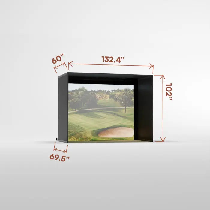 Carl's Place PRO Golf Simulator Enclosure Kit with High-Contrast Gray Impact Screen 8'H × 10.5'W × 5'D | Model: pgec2-gp-8x10-5x5 Carl's Place