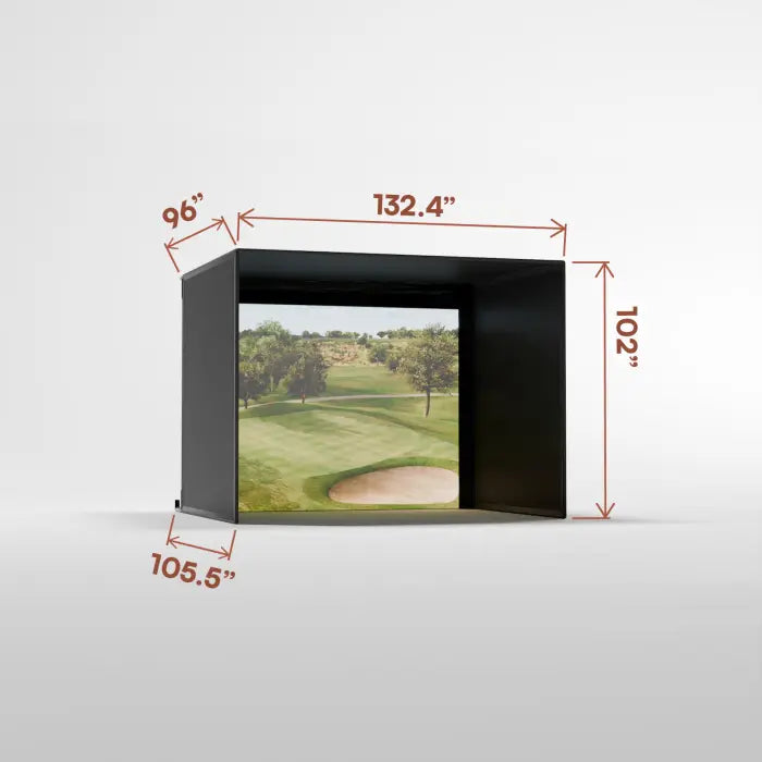 Carl's Place PRO Golf Simulator Enclosure Kit with Premium Impact Screen 8'H × 10.5'W × 5'D | Model: pgec2-pm-8x10-5x5 Carl's Place