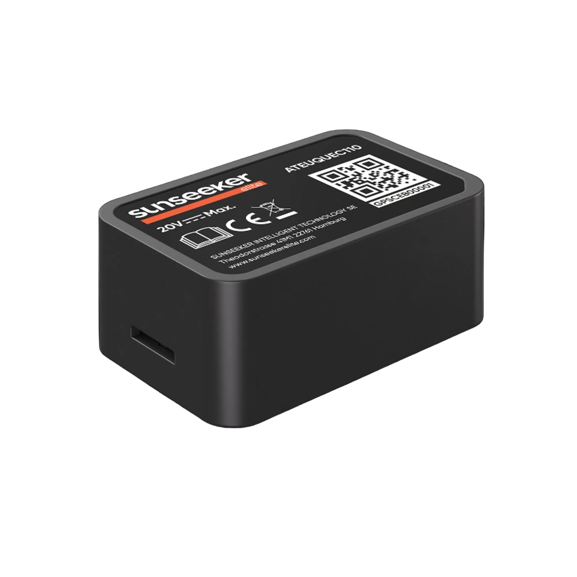 Black electronic device with 'Sunseeker' branding on a white background