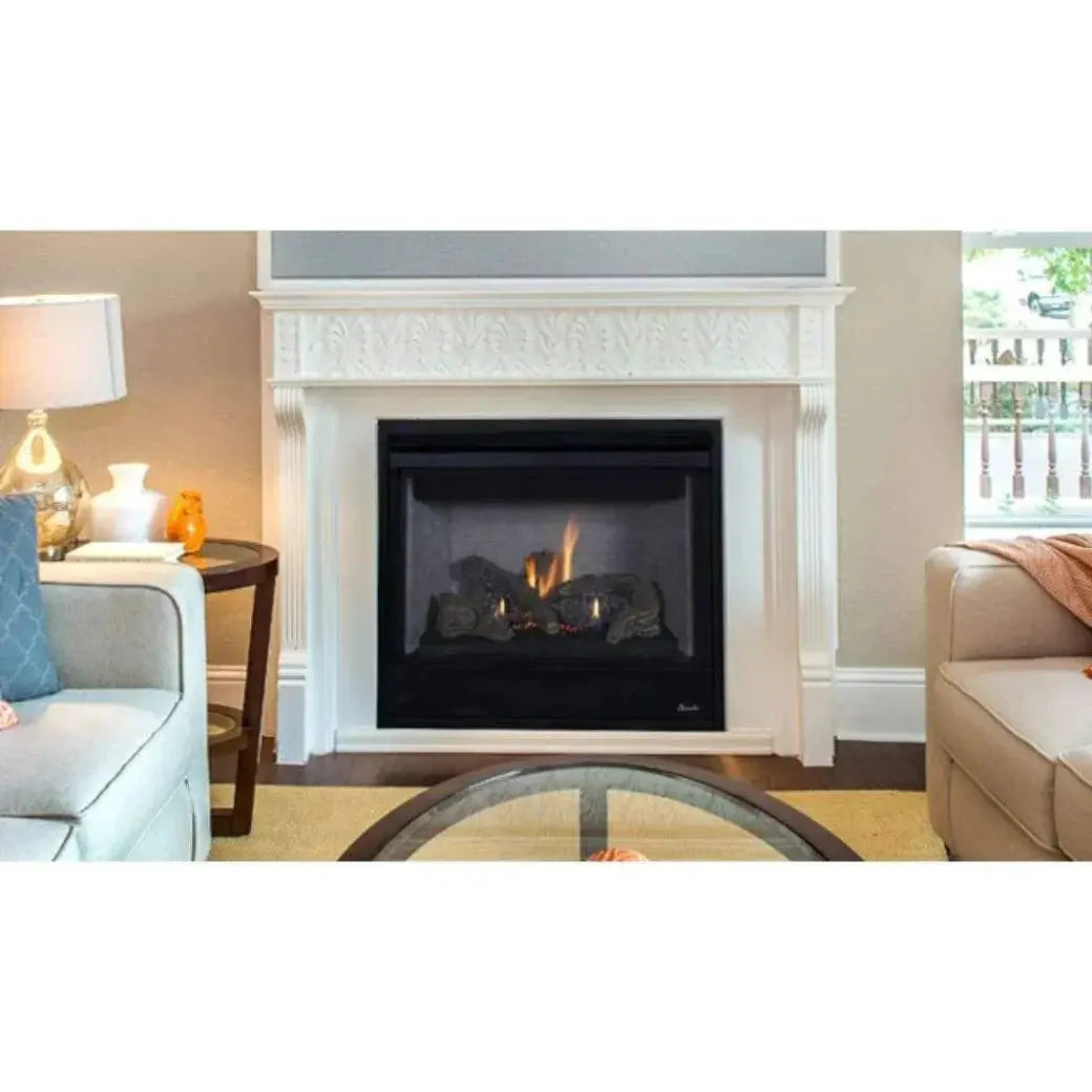 Superior 35-Inch DRT2035 Traditional Direct Vent Gas Fireplace with Aged Oak Log Set
